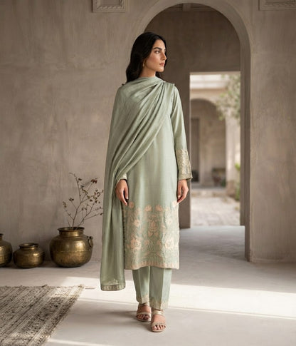 Sage Green Embroidered Suit