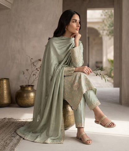 Sage Green Embroidered Suit