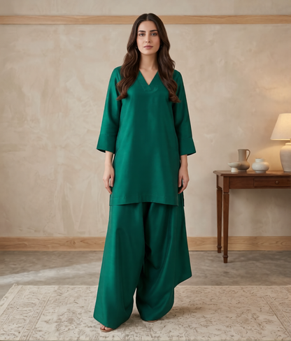 ZASHA - 2 Piece Butterfly Pant Set - Ruby Red
